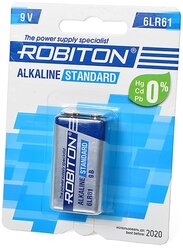 Батарейка ROBITON Alkaline Standart 6LR61 Крона, 1 шт.