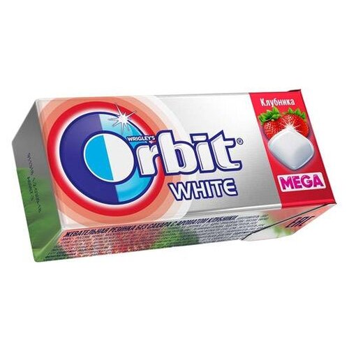 фото Жевательная резинка orbit white mega клубника, 12 шт