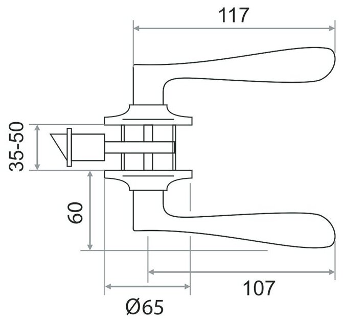 Защелка Trodos, ЗВ3-01, 204116, с ключ, золото - фотография № 5