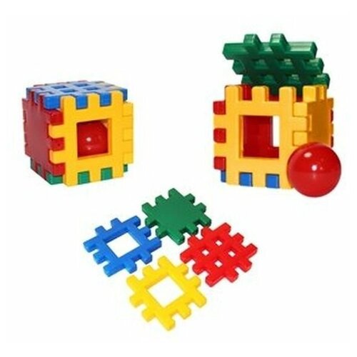 Куб-конструктор пластиковый, разноцветный, 7 элементов, 1 шт