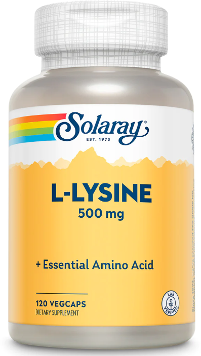 Solaray - L-Lysine 500 мг (120 капсул) - аминокислота л-лизин в капсулах для поддержки иммунитета