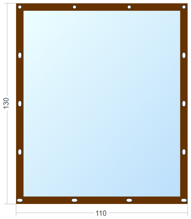 Мягкое окно Софтокна 110х130 см съемное, Французский замок, Прозрачная пленка 0,7мм, Коричневая окантовка, Комплект для установки - фотография № 3