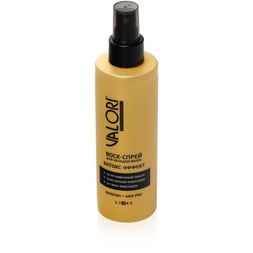 воск для укладки волос с мокрым эффектом style yourself aqua wax 100мл Воск ботокс-эффект Valori Professional, спрей для волос, 200 мл.