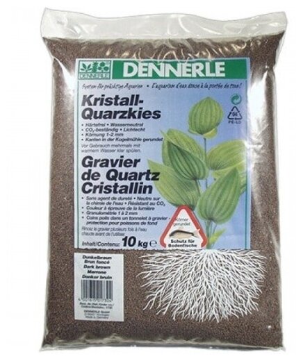 Грунт для аквариума Dennerle Crystal Quartz Gravel темно-коричневый 1 – 2 мм (10 кг)