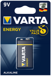 Батарейка VARTA ENERGY 9V Крона, 1 шт.