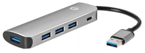 Адаптер/ Адаптер концентратор USB 3.1 Type-A --> 4 USB3.0 Alum Shell HUB+ PD, VCOM