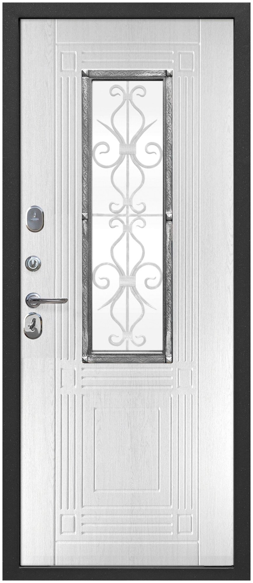 Дверь 7,5 см Венеция Серебро Белый ясень 96L - фотография № 1