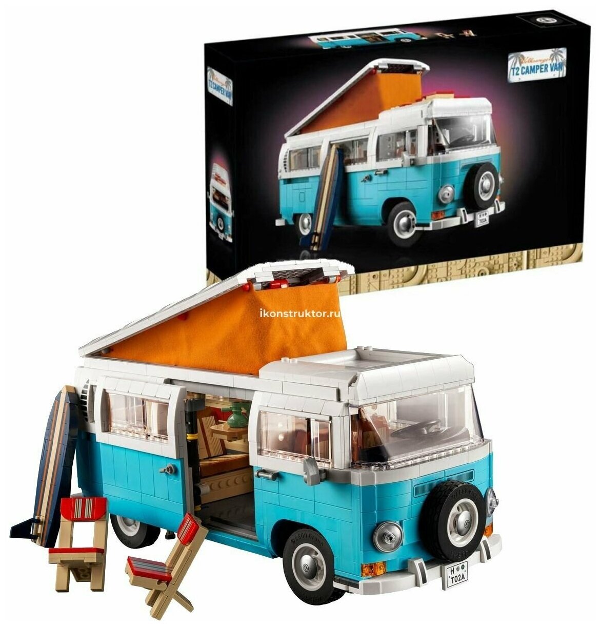 Конструктор Lepin T2111 Creator "Фургон Volkswagen T2 Camper" 2207 деталей