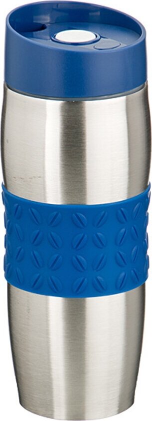 Термокружка Agness 709-051 400 мл с силиконовой вставкой и кнопкой-стоппером