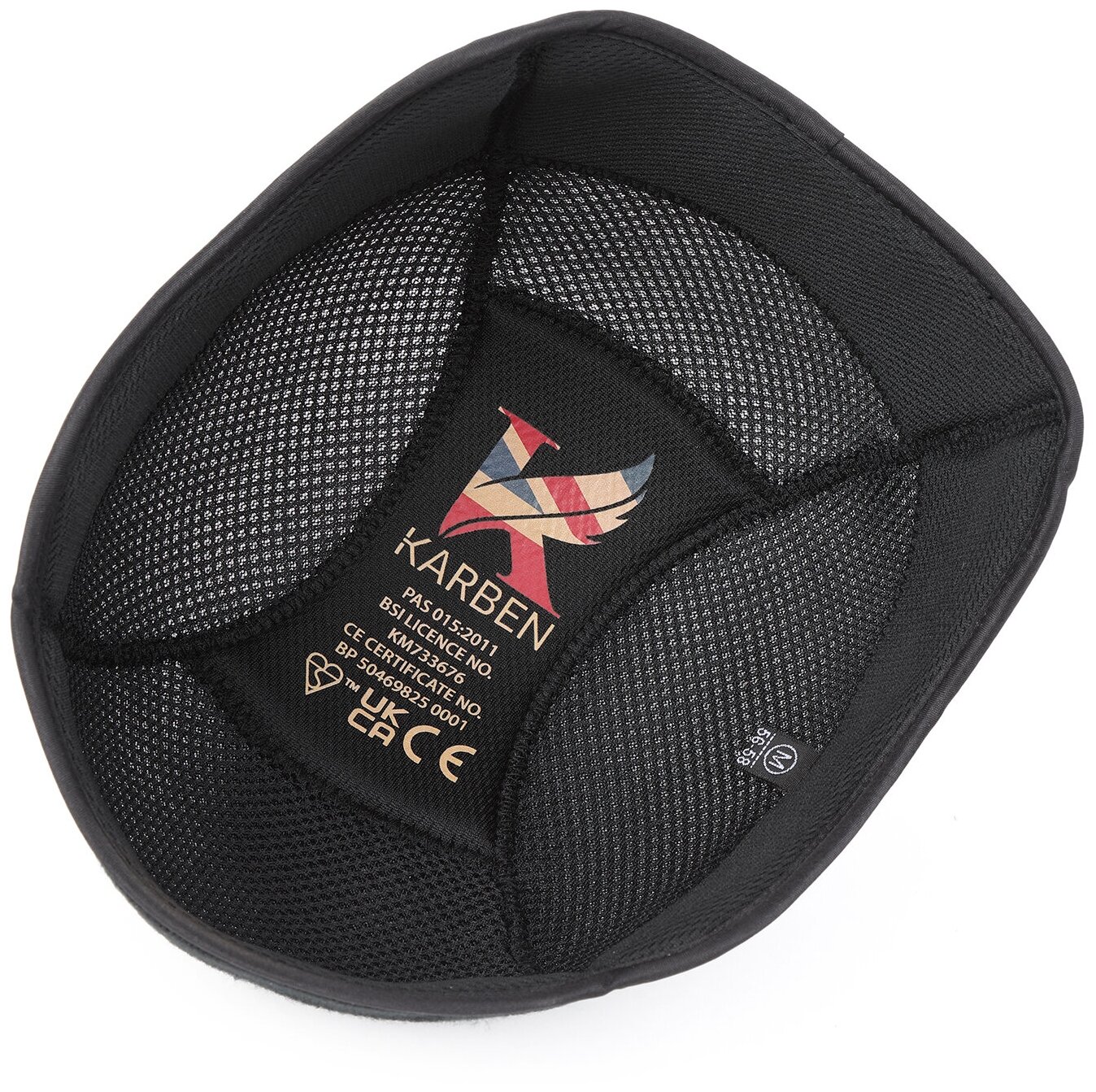 Подкладка для шлема сменная SHIRES Karben , обхват 53-55 см, черный (Великобритания)