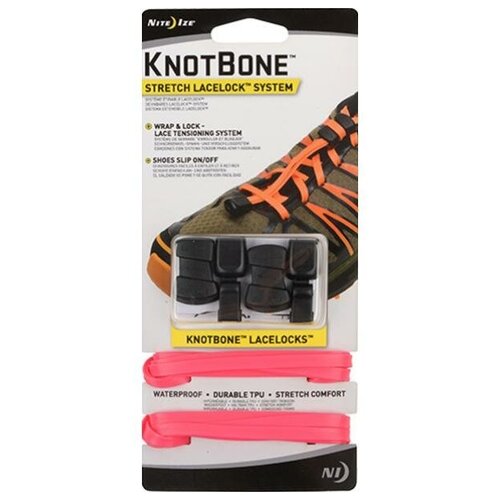 Шнурки с фиксатором Nite Ize KnotBone Stretch LaceLock System Neon Pink