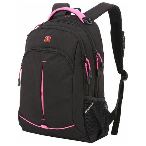 Школьный рюкзак SWISSGEAR, черный/фуксия, фьюжн/2 мм рипстоп, 32x15x46 см, 22 л