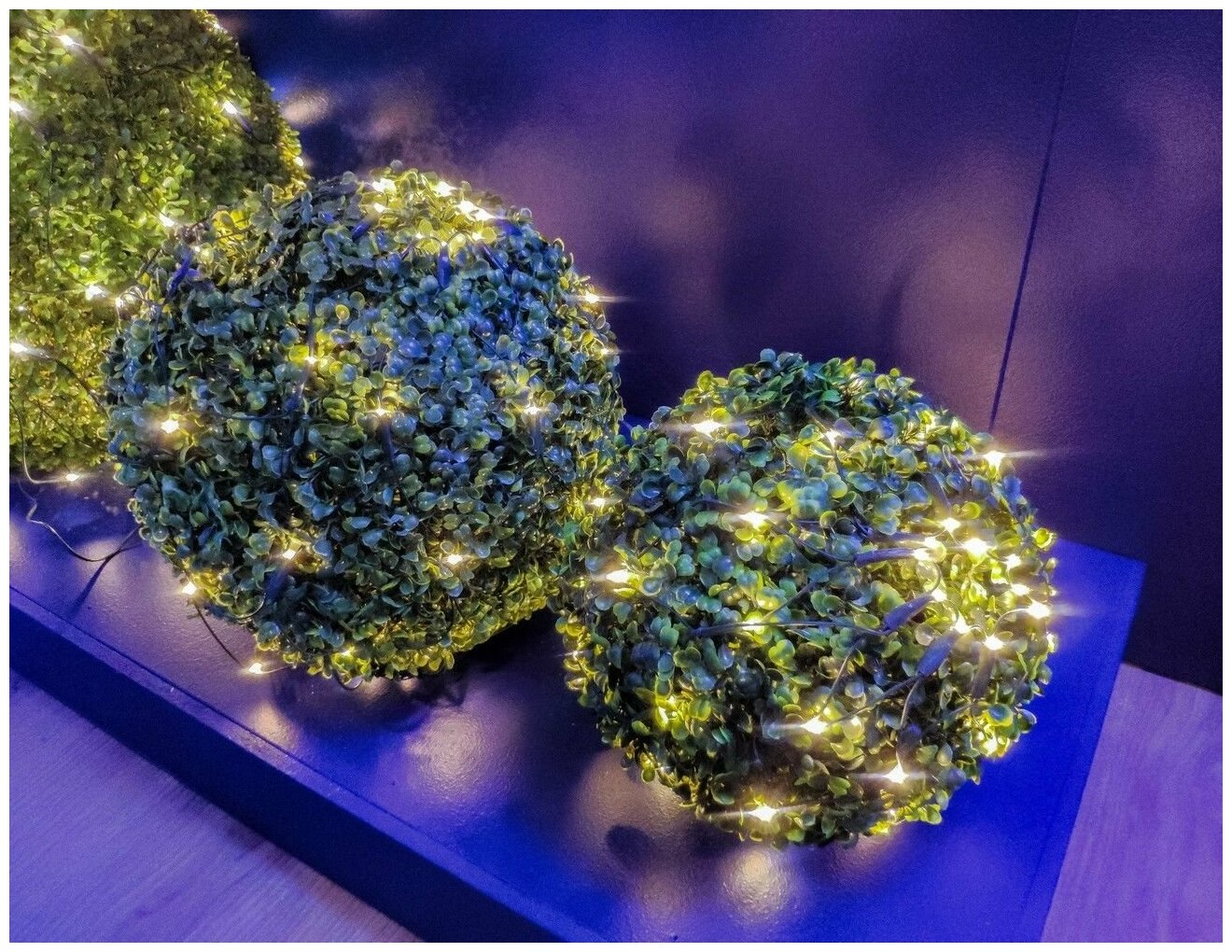 Kaemingk Гирлянда Сетка на дерево/куст 0.35 м, 60 теплых белых LED ламп, зеленый ПВХ, IP44 494886