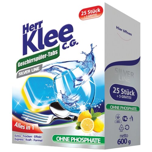 фото Herr Klee Silver Line таблетки для посудомоечной машины 30 шт. 0.6 кг