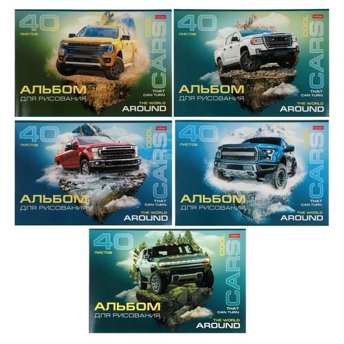 Альбом для рисования Hatber Cool cars 29.7 х 21 см (A4), 100 г/м², 40 л. синий/зеленый 1 A4 29 см 20.5 см 100 г/м² альбом для рисования artspace узоры cool kids 29 х 20 3 см a4 100 г м² 40 л 4 a4 29 7 см 21 см 100 г м²