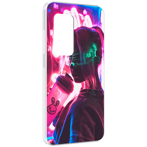 Чехол MyPads девушка неоновый фон женский для UleFone Power Armor X11 Pro задняя-панель-накладка-бампер