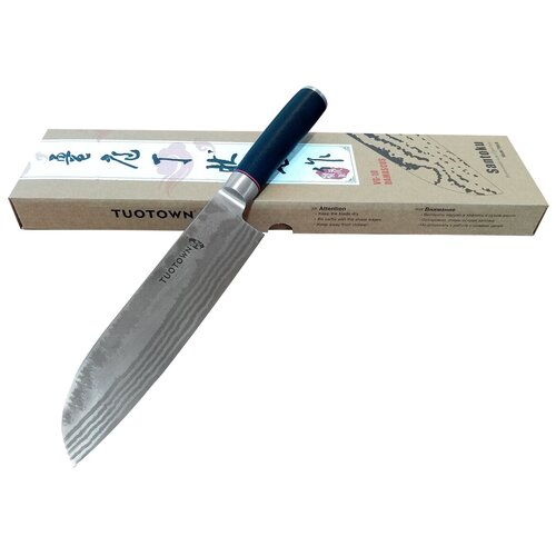 Нож для шинковки и нарезки Сантоку — шеф нож для домашней и профессиональной кухни. Японская сталь VG-10 / рукоять G10.