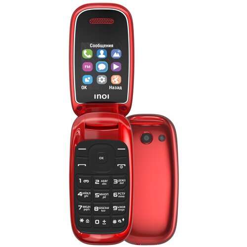 Телефон INOI 108R, красный кнопочный телефон inoi 244z khaki