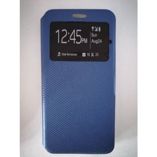 Чехол-книжка для смартфона Huawei P20 синего цвета с окошком, магнитной застежкой и подставкой. чехол книжка для смартфона huawei p20 с окошком магнитной застежкой и подставкой