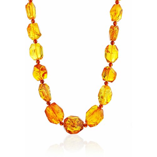 фото Колье, янтарь, длина 67 см, коричневый amberhandmade