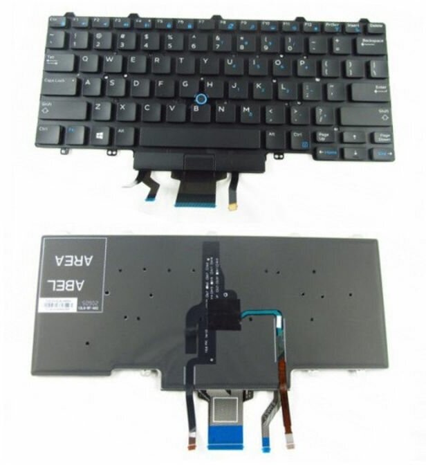 Клавиатура для ноутбука Dell Latitude E5450, E5470, E7450, E7470, E7480, E7490 черная, с подсветкой,