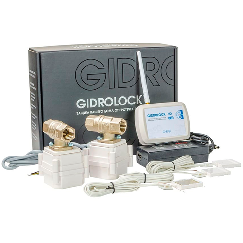 Комплект защиты от протечек Gidrolock WIFI BONOMI 1/2 шэп кран с электроприводом gidrolock ultimate 12v bonomi 1