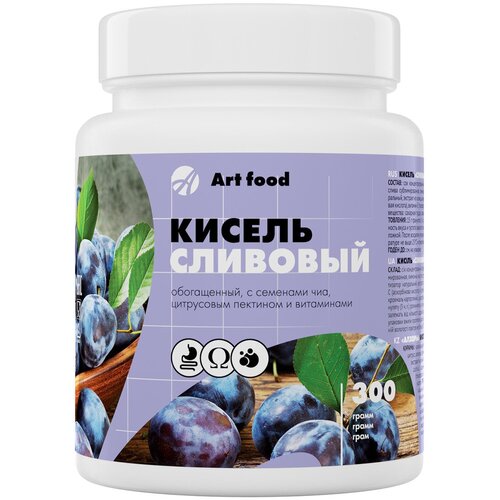 Арт Лайф, Кисель Сливовый, 300 г, Обогащен омега-3, пектином и антиоксидантами для улучшения работы кишечника.