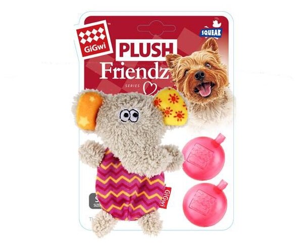 75302 Игрушка для собак Слон со сменными пищалками 13см, серия PLUSH FRIENDZ - фотография № 2