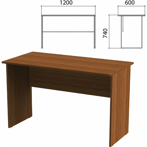 Стол письменный ЭКО 1200х600х740 мм, орех (400747-19)