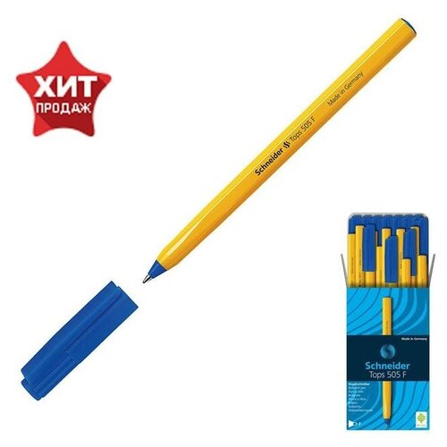 Ручка шариковая TOPS 505, узел 08 мм, оранжевый корпус, светостойкие чернила, синие 50 шт