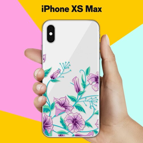 Силиконовый чехол Фиолетовые цветы на Apple iPhone Xs Max силиконовый чехол фиолетовые цветы на apple iphone 8