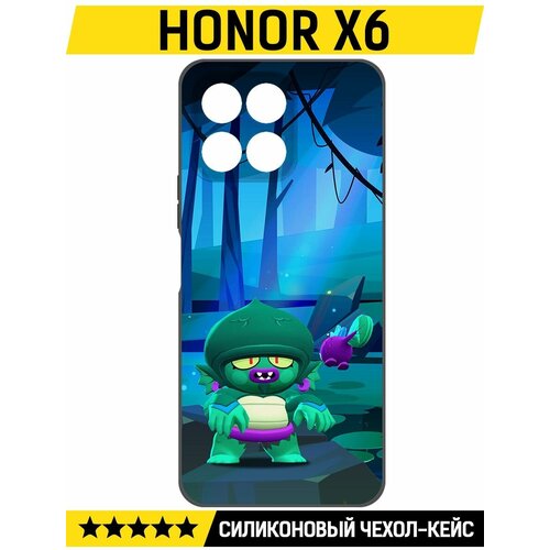 Чехол-накладка Krutoff Soft Case Brawl Stars - Болотный Джин для Honor X6 черный чехол накладка krutoff soft case brawl stars болотный джин для honor x7a plus черный