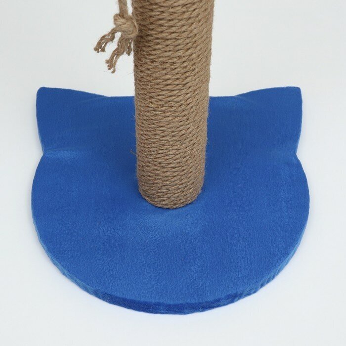Когтеточка-столбик "Котик", 30 х 30 х 50 см , синяя 9485895 - фотография № 5