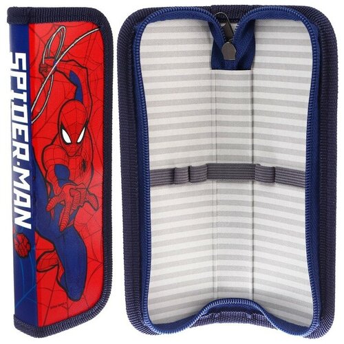 Пенал 1 секция, 55 х 205 х 25 мм, Человек-паук Spider-Man, ламинированный картон пенал веном spider man черный 1