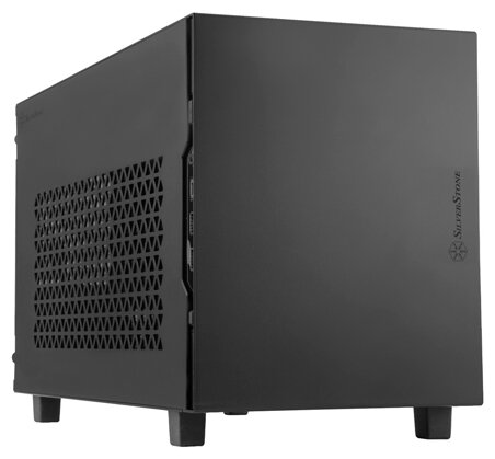 Корпус Silverstone SST-SG15B Mini-ITX корпус-куб с алюминиевой передней панелью black (811246)