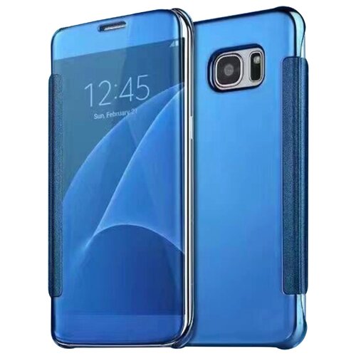 фото Чехол-книжка mypads для samsung galaxy a3 (2016) sm-a310/ a3100/ a310f 4.7 с дизайном clear view cover с полупрозрачной пластиковой крышкой с зеркальной поверхностью синий