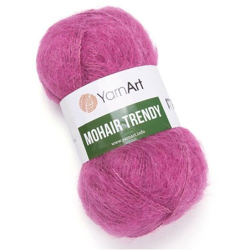 фото Пряжа для вязания yarnart 'mohair trendy' 100гр 220м (50% мохер, 50% акрил) (144 фуксия), 5 мотков