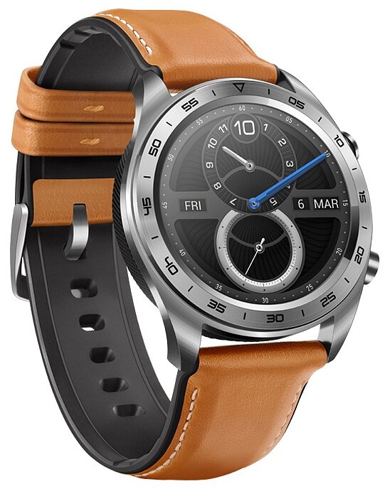 Умные часы HONOR Watch Magic (stainless steel, leather strap)