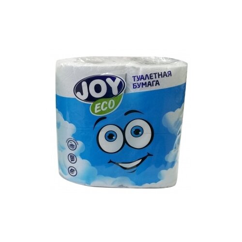 Купить Бумага туалетная Joy Eco 2-слойная белая 4 рулона в упаковке, 936777, NoName, белый, вторичная целлюлоза, Туалетная бумага и полотенца