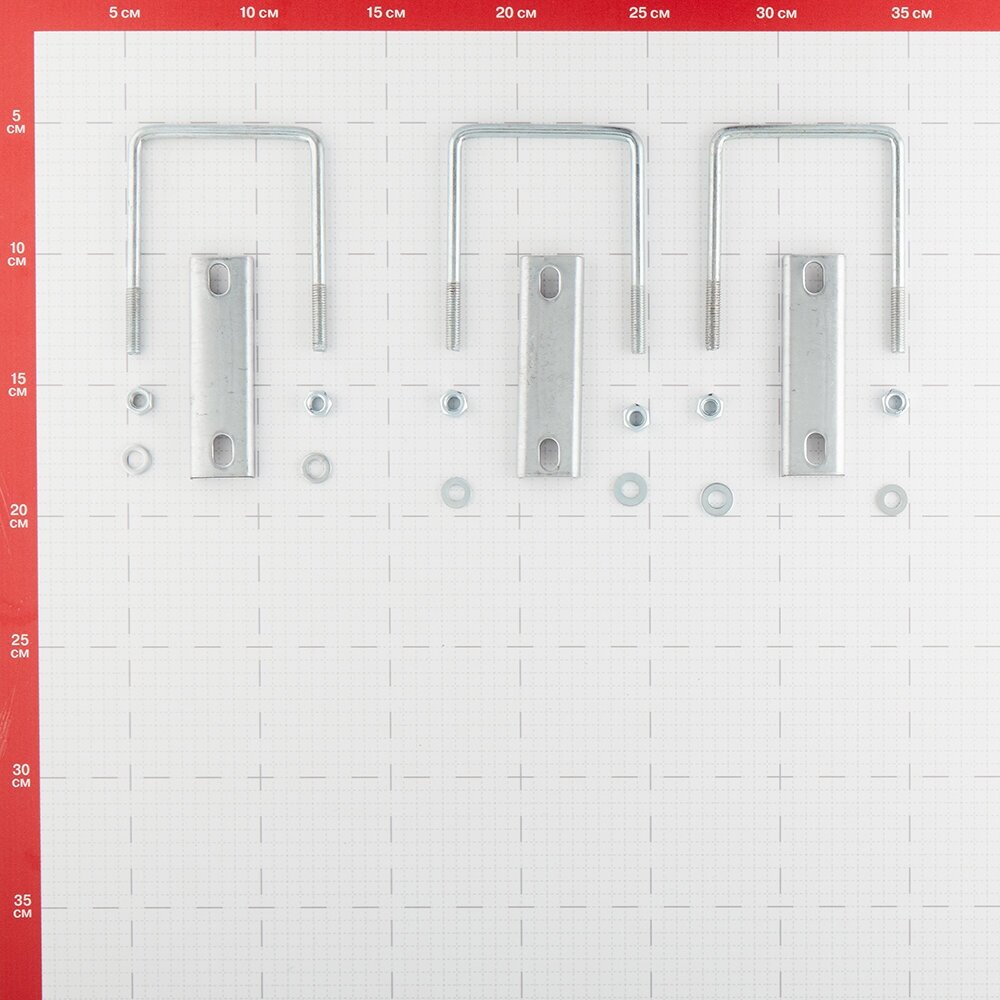 Крепление сетки/секции заборной к столбам 60х60 мм оцинкованное (3 шт.)