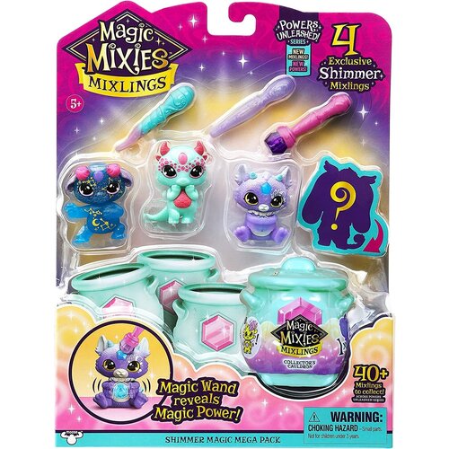 игровой набор moose интерактивный волшебный котел розовый тм magic mixies Moose Magic Mixies Mixlings Sparkle Magic Mega 4 pack мини котёл с четырьмя питомцами Микслинг 14692