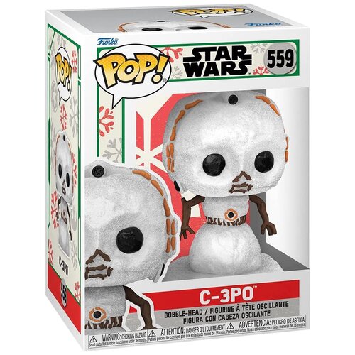 фигурка funko pocket pop disney holiday box snowman 73911 Фигурка Funko Bobble Star Wars Holiday C-3PO Snowman (559) 64335, 11 см