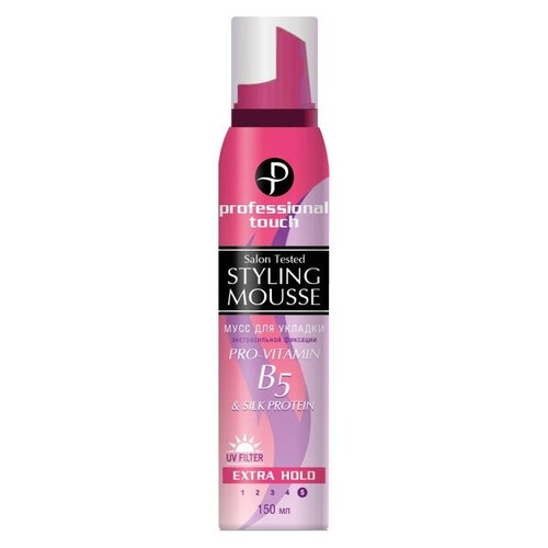 Professional Touch Мусс для волос B5 & silk protein (экстрасильной фиксации) для объема и фиксации прически и локонов 150мл