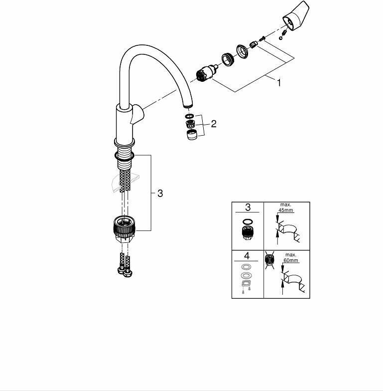 Смеситель для кухонной мойки GROHE BauEdge, хром (31367001)