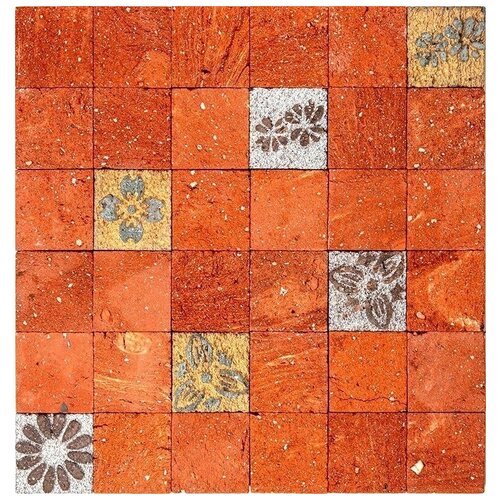 Мозаика Gaudi Tera-1-4 из глянцево-матовой микс керамики размер 27х27 см чип 45x45 мм толщ 10 мм площадь 0073 м2 на сетке 697₽