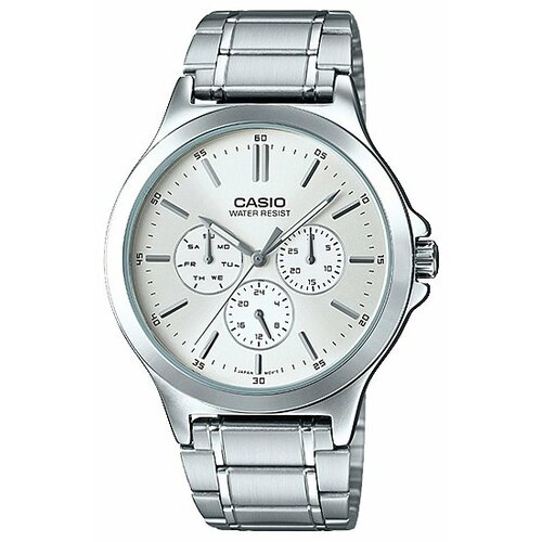 Наручные часы CASIO Collection MTP-V300D-7A, голубой, серебряный наручные часы casio collection ltp v300d 7a серый серебряный