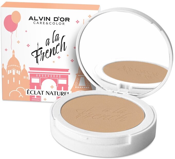 Пудра компактная фиксирующая "Alvin D'or" "Eclat Naturel" A LA FRENCH, 10g