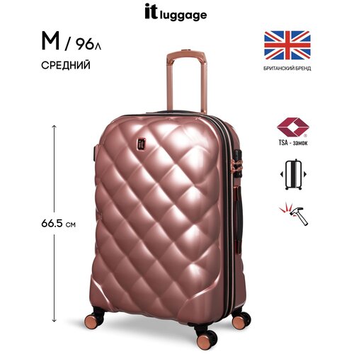 фото Чемодан it luggage, 96 л, размер m, розовый