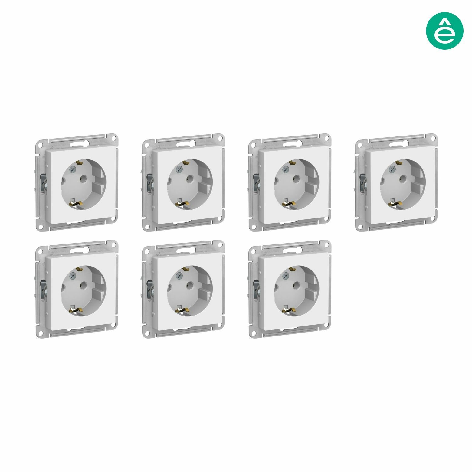 Розетка белая AtlasDesign с заземлением ATN000143 Schneider Electric / Systeme Electric 7шт - фотография № 4