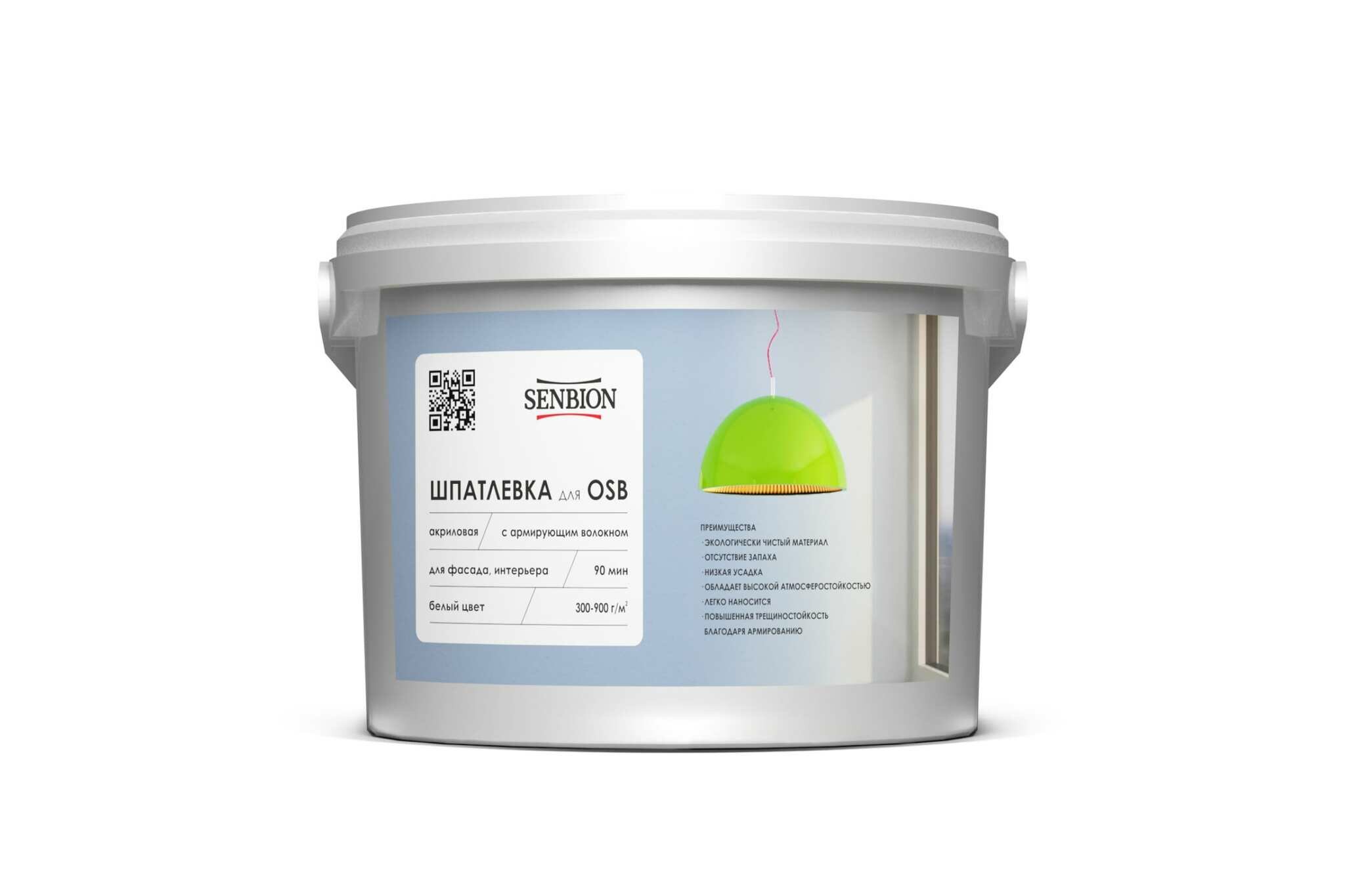 фото SENBION Акриловая шпатлевка с армирующим волокном для OSB SENBION 7 кг S-Шп-15222/7